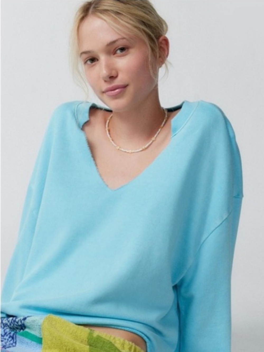 NWOT Urban Outfitters Sky Blue Two-Piece Sweatshirt and Shorts Size XSmall
